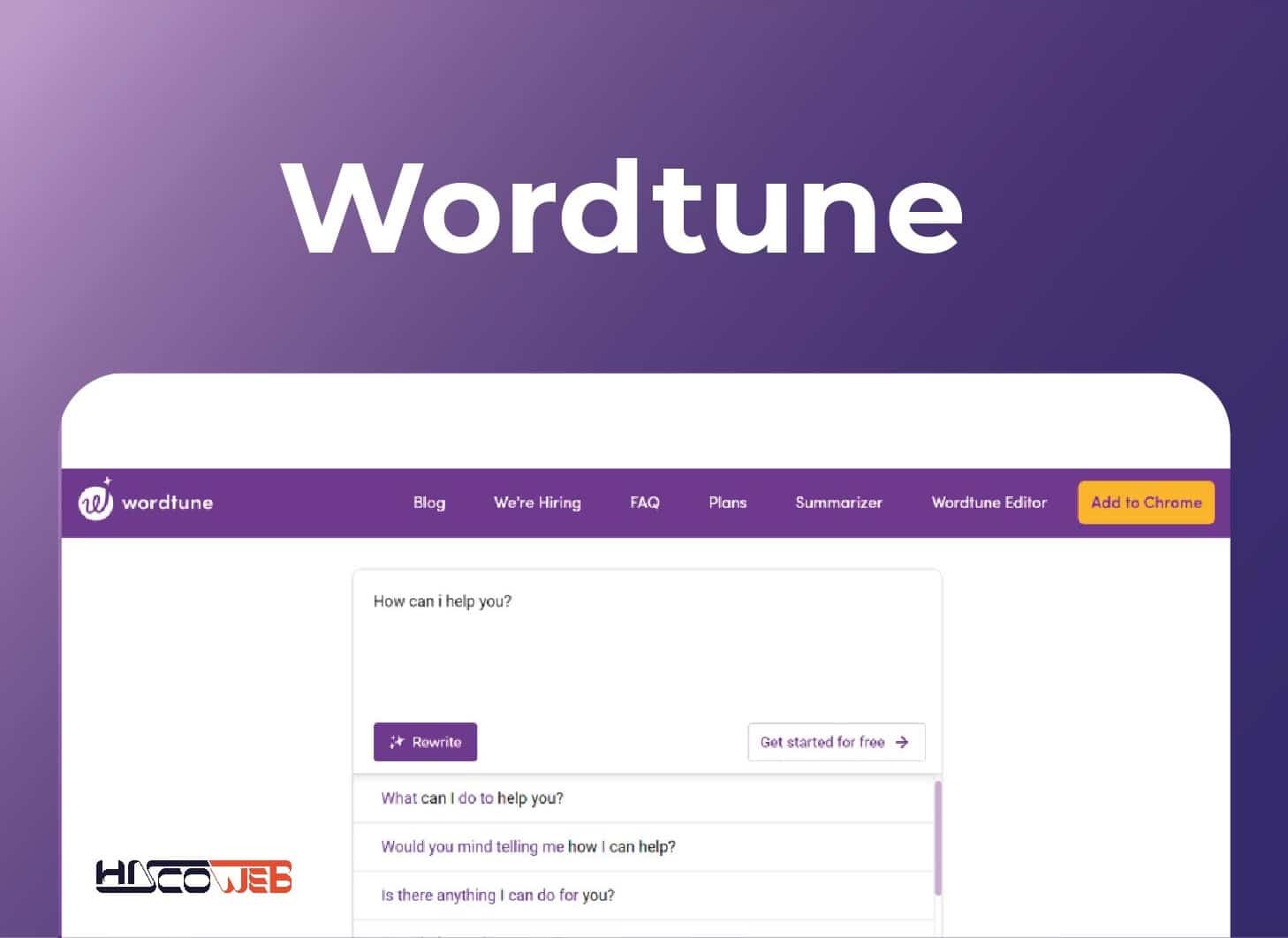 ربات هوش مصنوعی Wordtune